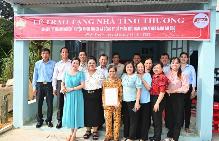 Vedan Việt Nam trao tặng hai căn nhà tình thương tại huyện Nhơn Trạch, tỉnh Đồng Nai