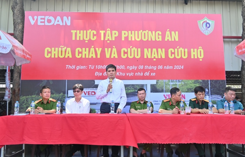 Vedan Việt Nam thực tập phương án phòng cháy chữa cháy và cứu nạn cứu hộ năm 2024