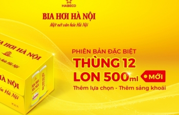 Bia hơi Hà Nội ra mắt phiên bản đặc biệt thùng 12 lon 500ml mới