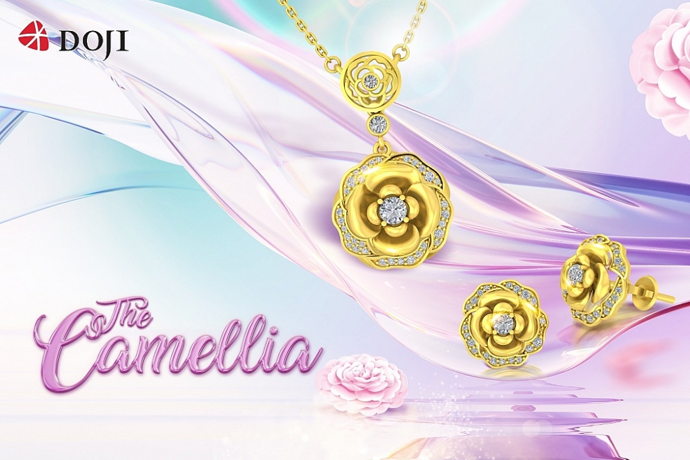 Cận cảnh thiết kế trong bộ sưu tập “The Camellia” của DOJI.