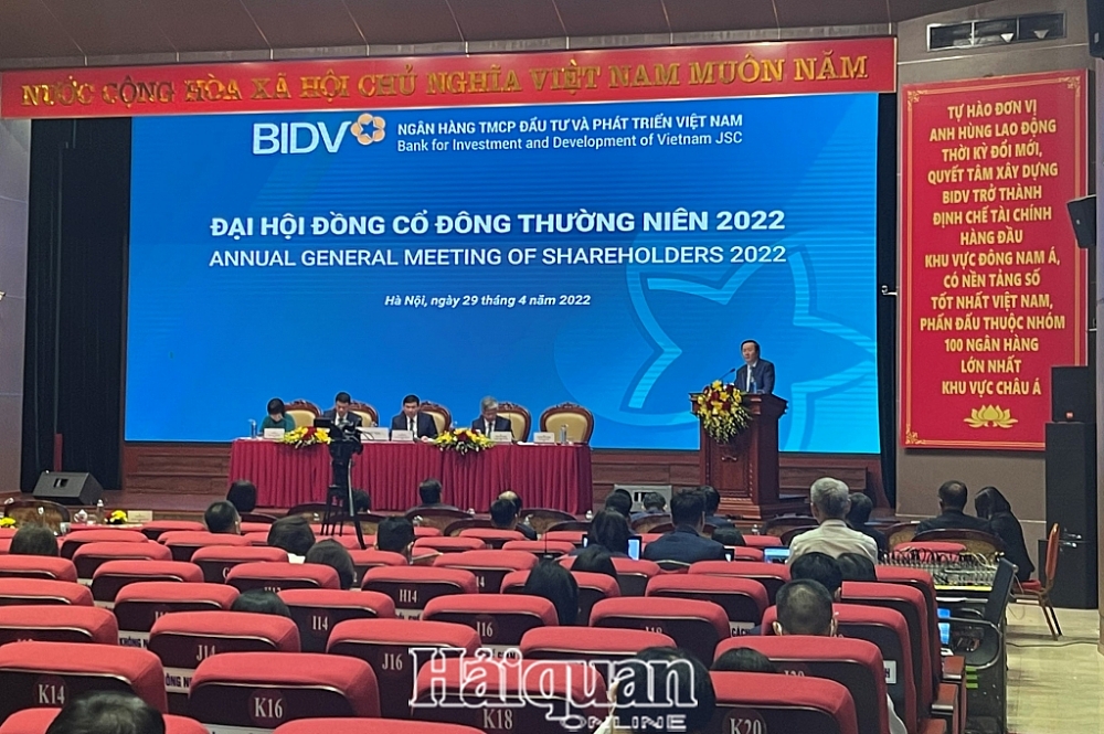 Đại hội đồng cổ đông thường niên 2022 của BIDV. Ảnh: H.Dịu