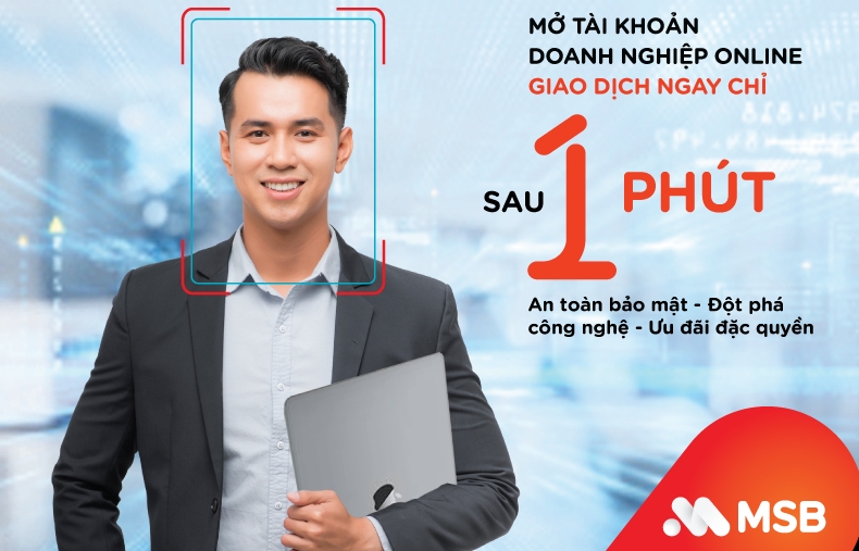 MSB ra mắt tính năng mở tài khoản doanh nghiệp hoàn toàn trực tuyến